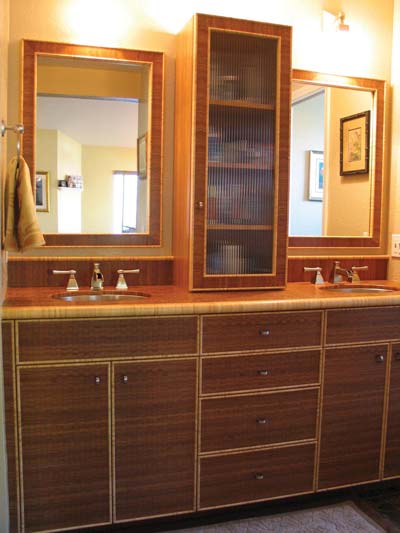 Bamboo's beautiful grain makes it perfect for cabinets. Look for brands that contain little or no formaldehyde.